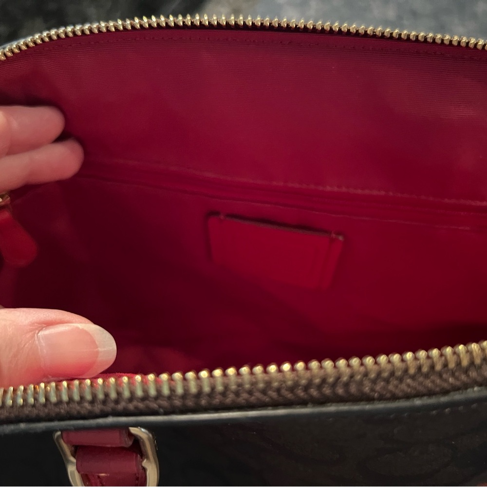 Coach Signature Sierra Brown and Red Satchel - Picture 9 of 12